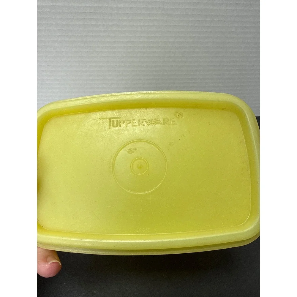 Vintage Tupperware Yellow Servalier Container with Lid 1243-8 Rectangular